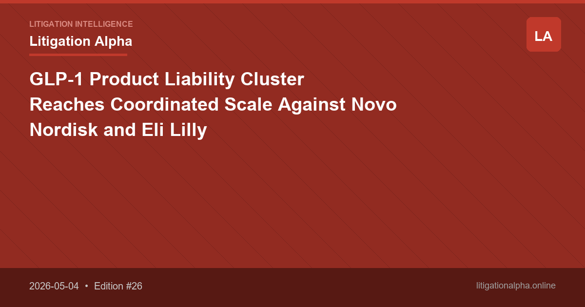 GLP-1 Product Liability Cluster Reaches Coordinated Scale Against Novo Nordisk and Eli Lilly