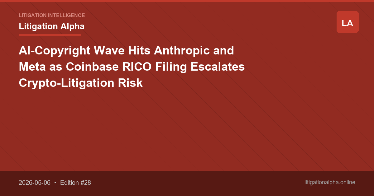 AI-Copyright Wave Hits Anthropic and Meta as Coinbase RICO Filing Escalates Crypto-Litigation Risk